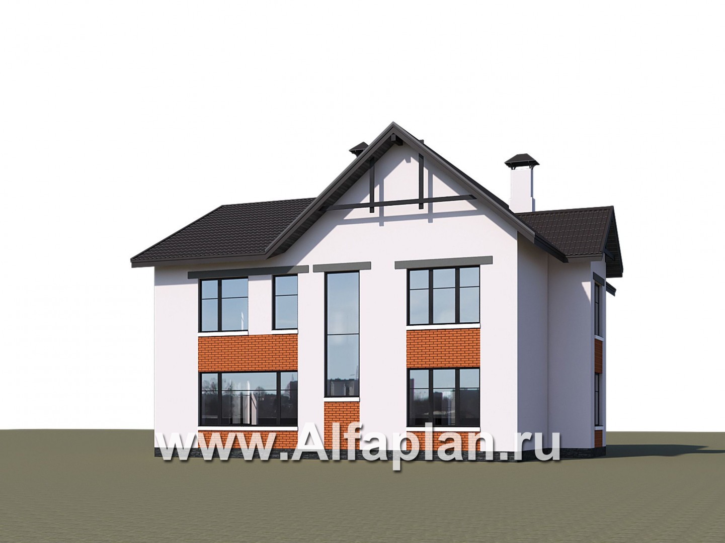 Проекты домов Альфаплан - «Сафо» - проект просторного дома для большой семьи - дополнительное изображение №2