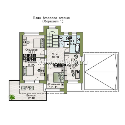 Проекты домов Альфаплан - «Серотонин» - проект современного хай-тек дома с плоской кровлей - превью плана проекта №2