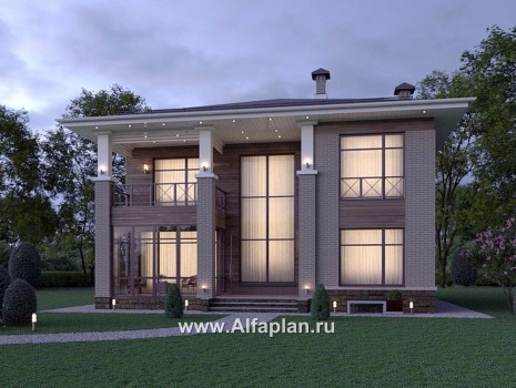 Проекты домов Альфаплан - "Римские каникулы" - проект дома с двусветной гостиной - превью дополнительного изображения №1