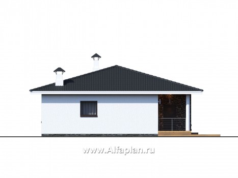 Проекты домов Альфаплан - "Гравитация" - проект одноэтажного дома с тремя спальнями - превью фасада №4