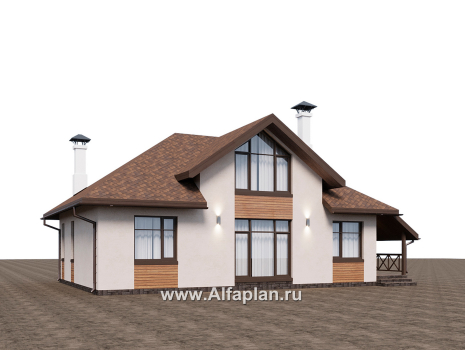 Проекты домов Альфаплан - "Тигода" - компактный простой дом с мансардой - превью дополнительного изображения №1