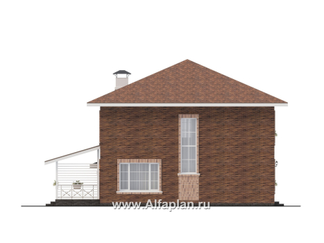 «Сайма» - проект двухэтажного дома из кирпичей, с террасой, в баварском стиле, с гаражом - превью фасада дома