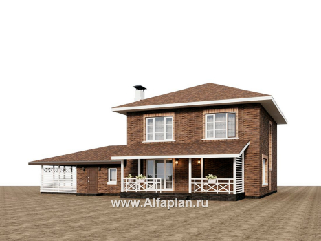 «Сайма» - проект двухэтажного дома из кирпичей, с террасой, в баварском стиле, с гаражом - превью дополнительного изображения №3