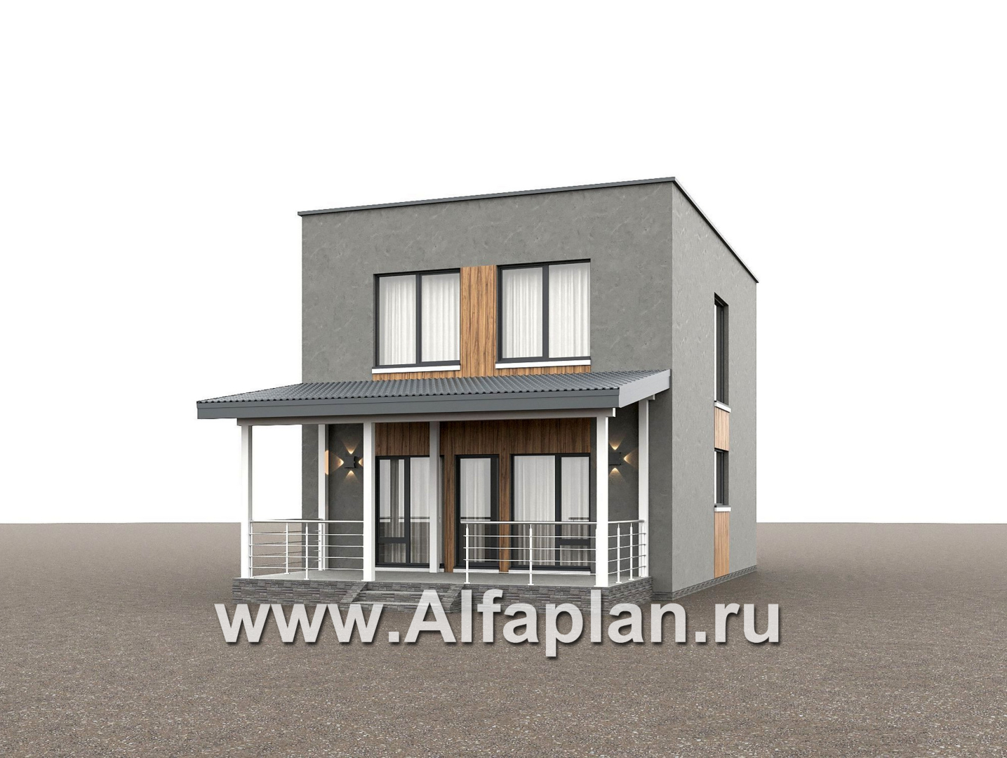 «Викинг» - проект дома, 2 этажа, с сауной и с террасой, в стиле хай-тек - дизайн дома №2