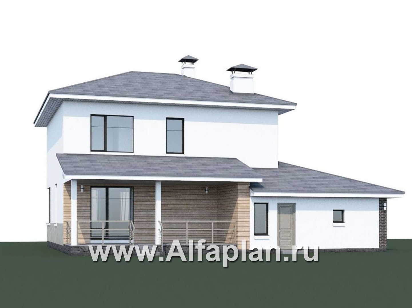 Проекты домов Альфаплан - «Рефлекс» - современный комфортабельный дом с гаражом и террасой - дополнительное изображение №1