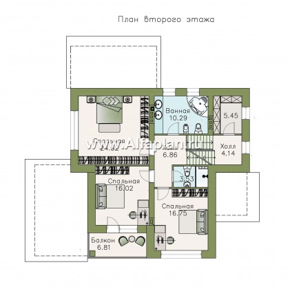 Проекты домов Альфаплан - «Линия горизонта» - современный коттедж - в цоколе - превью плана проекта №3