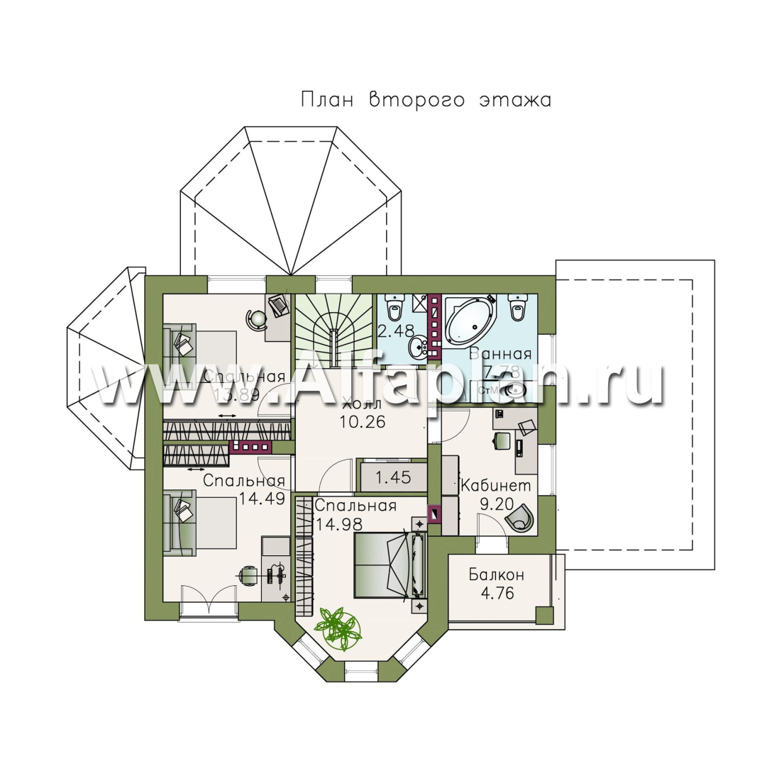 Проекты домов Альфаплан - «Классический плюс» - классический  особняк с цокольным этажом - план проекта №3