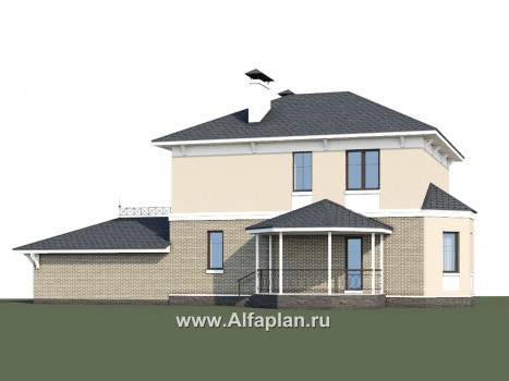 Проекты домов Альфаплан - «Классика» - проект двухэтажного дома, с террасой, с гаражом на 2 авто - превью дополнительного изображения №1
