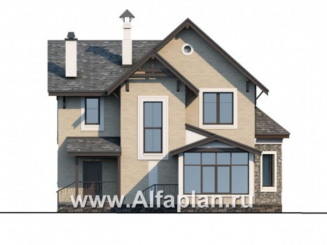 Проекты домов Альфаплан - «Бригантина» - коттедж с компактным планом - превью фасада №4