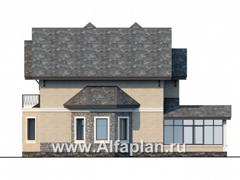 Проекты домов Альфаплан - «Бригантина» - коттедж с компактным планом - превью фасада №2