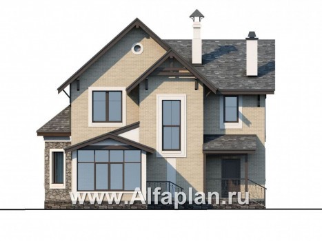 Проекты домов Альфаплан - «Бригантина» - коттедж с компактным планом - превью фасада №4