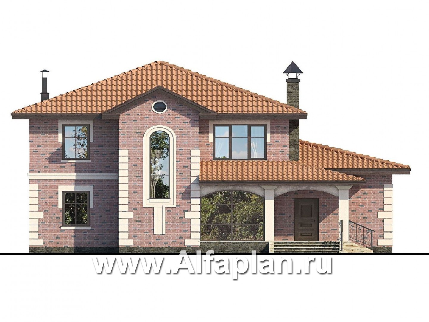 Проекты домов Альфаплан - «Фортуна» - коттедж с удобной планировкой - изображение фасада №1