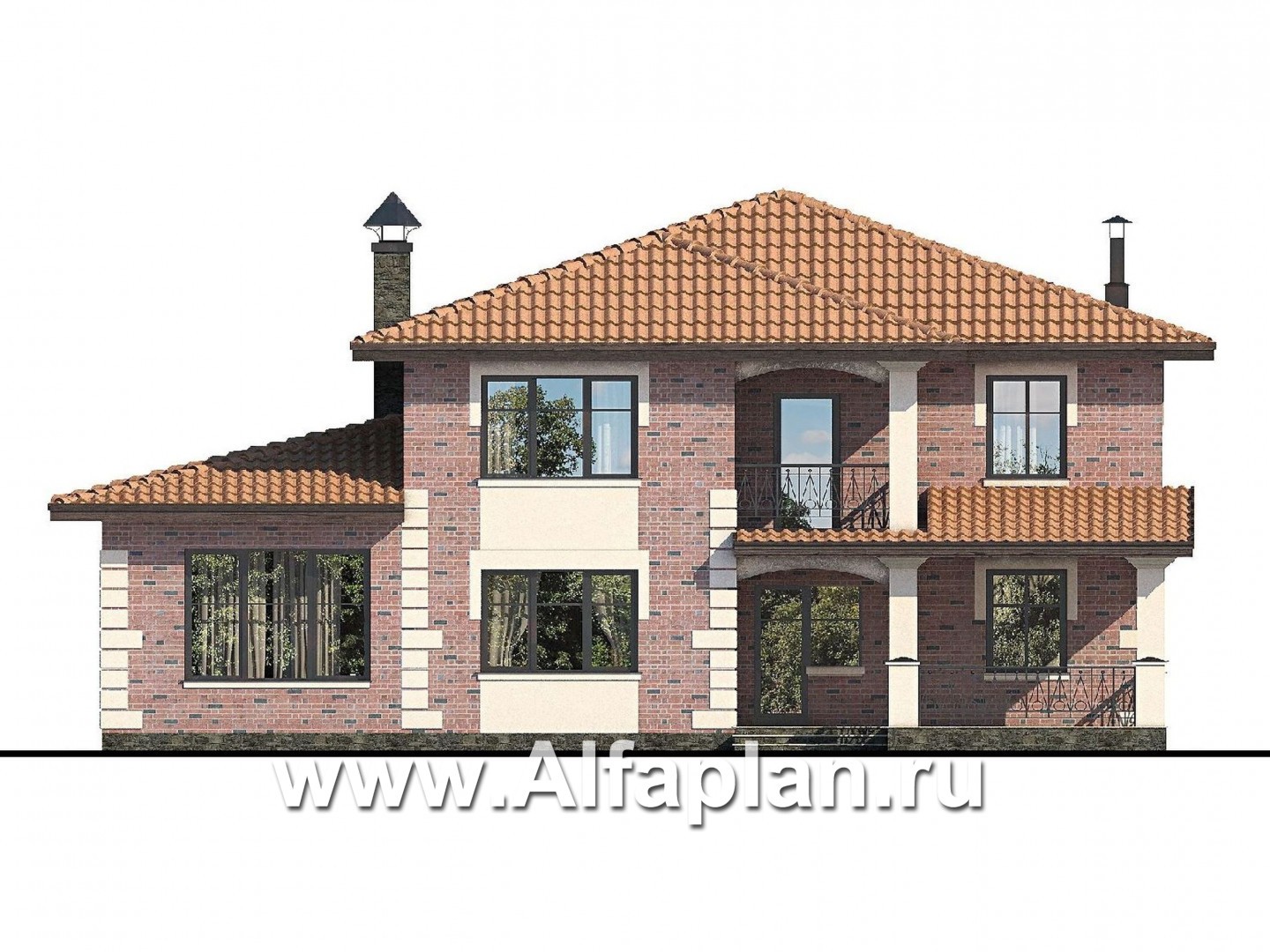 Проекты домов Альфаплан - «Фортуна» - коттедж с удобной планировкой - изображение фасада №4