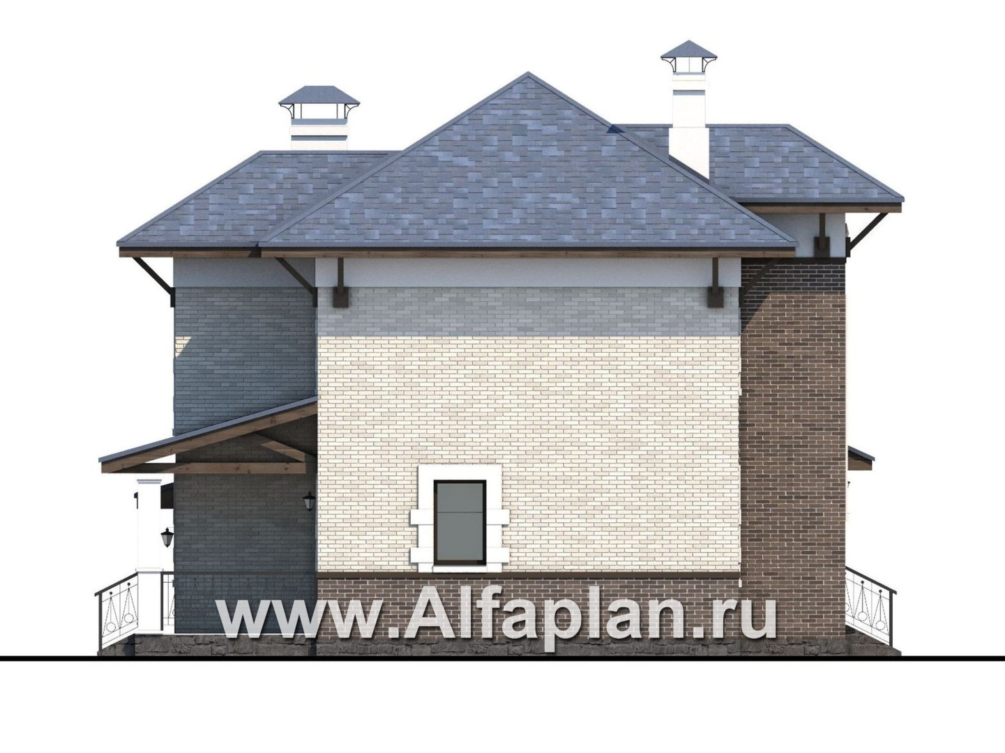 Проекты домов Альфаплан - «Виконт»- двухэтажный дом - и отличной планировкой - изображение фасада №3