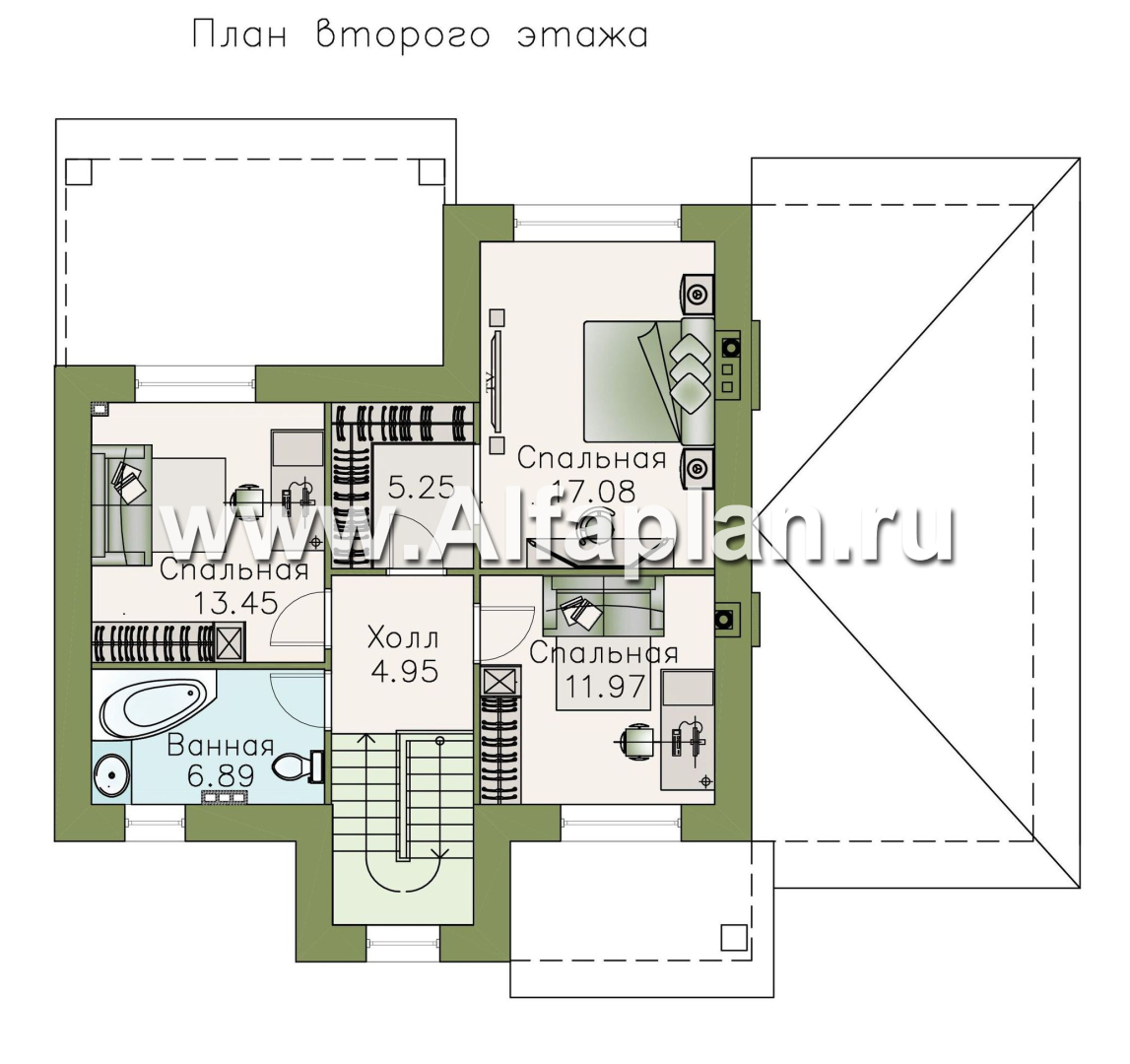 Проекты домов Альфаплан - «Виконт»- двухэтажный дом - и отличной планировкой - изображение плана проекта №2