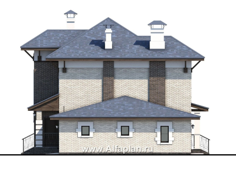Проекты домов Альфаплан - «Виконт»- двухэтажный дом - и отличной планировкой - превью фасада №2