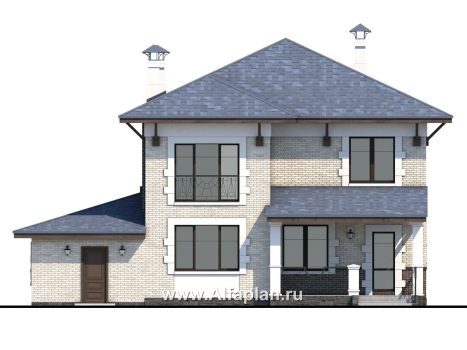 Проекты домов Альфаплан - «Виконт»- двухэтажный дом - и отличной планировкой - превью фасада №4