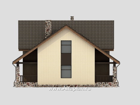 Проекты домов Альфаплан - Проект небольшого уютного коттеджа - превью фасада №2
