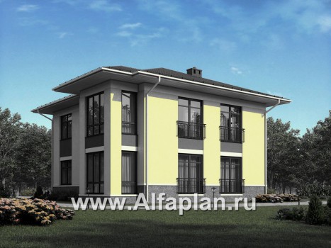 Проекты домов Альфаплан - Двухэтажный кирпичный дом(пять спален) - превью дополнительного изображения №1