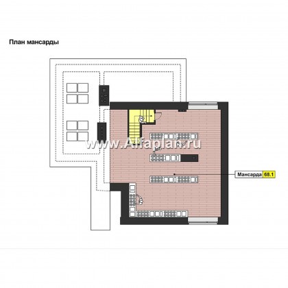 Проекты домов Альфаплан - Современный трехэтажный кирпичный коттедж - превью плана проекта №3