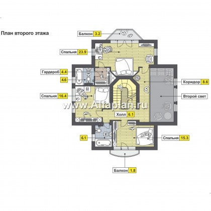 Проекты домов Альфаплан - Комфортабельный коттедж с гаражом и бассейном - превью плана проекта №2