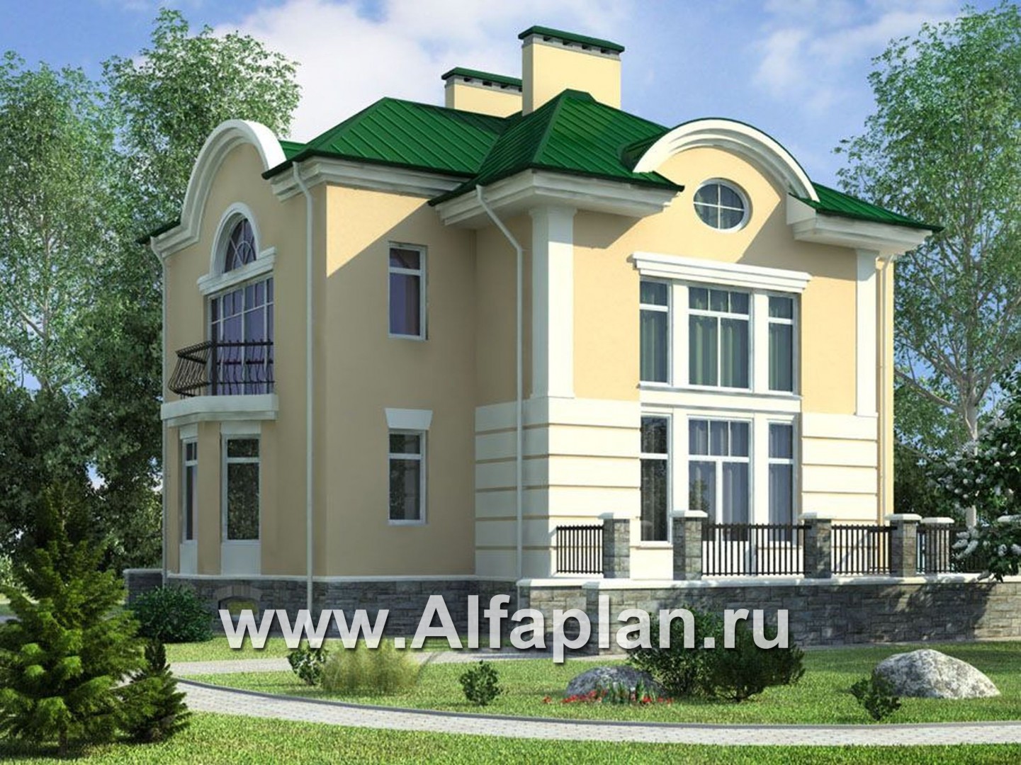 Проекты домов Альфаплан - Особняк в традициях петровского барокко - дополнительное изображение №1