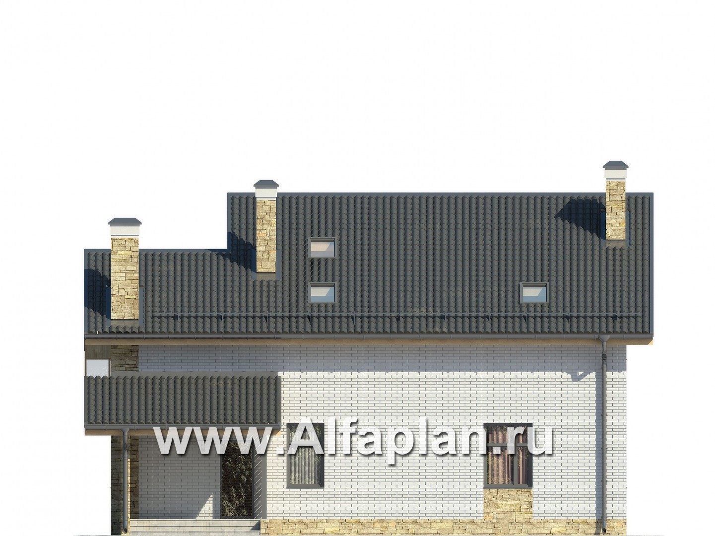 Проекты домов Альфаплан - Комфортабельный дом в современном стиле - изображение фасада №2