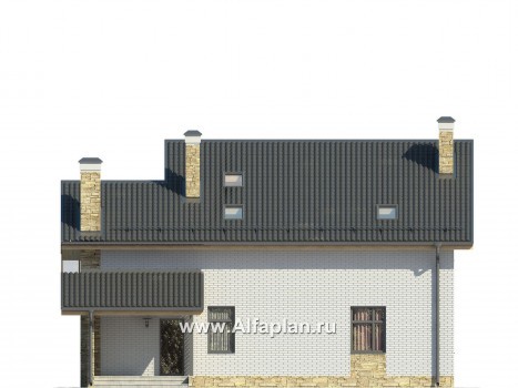 Проекты домов Альфаплан - Комфортабельный дом в современном стиле - превью фасада №2