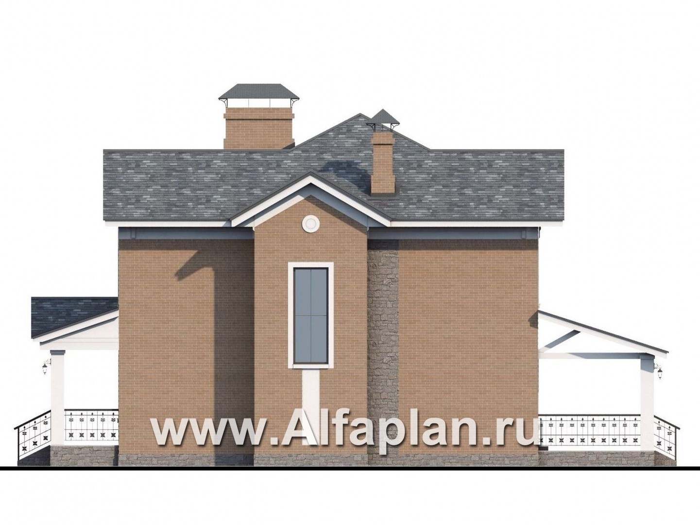Проекты домов Альфаплан - «Позитив»-дом с компактной и удобной планировкой - изображение фасада №2