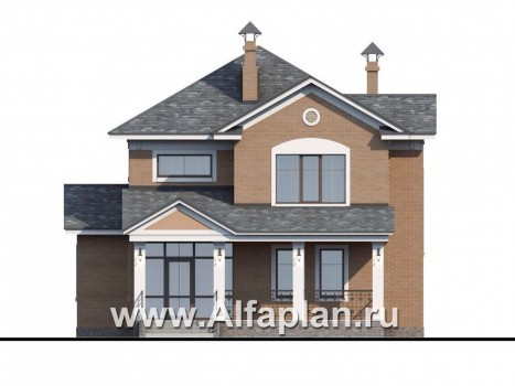Проекты домов Альфаплан - «Позитив»-дом с компактной и удобной планировкой - превью фасада №1