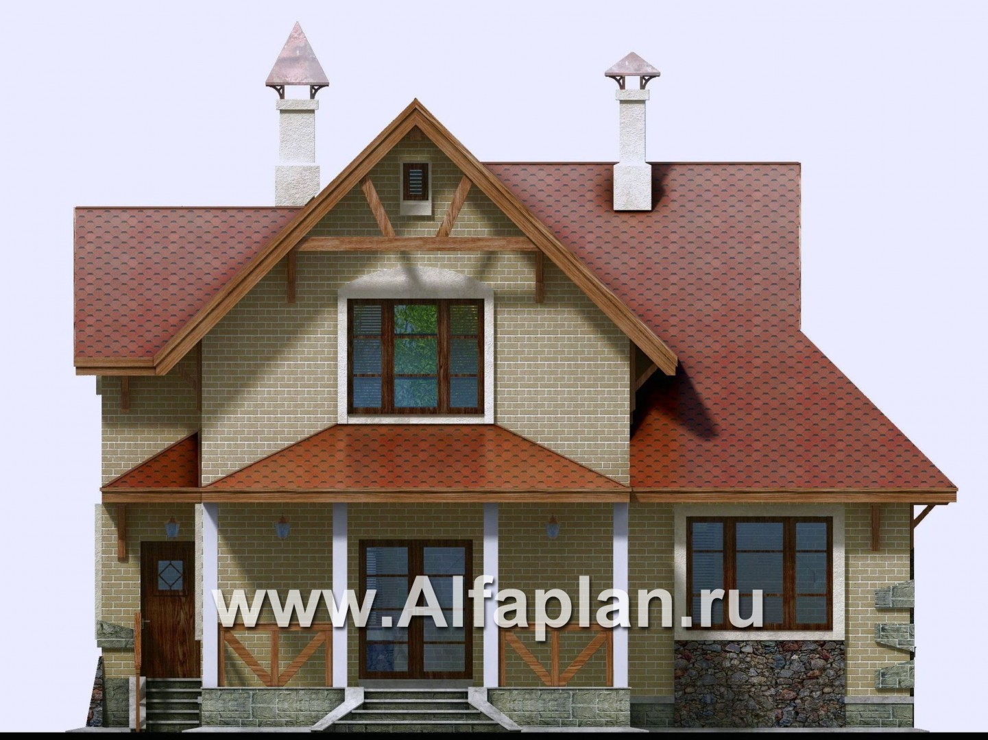 Проекты домов Альфаплан - «Альпенхаус» - альпийское шале - изображение фасада №4