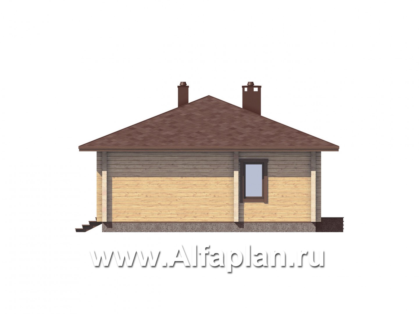 Проекты домов Альфаплан - Удобная дача с большой террасой и шатровой кровлей - изображение фасада №1