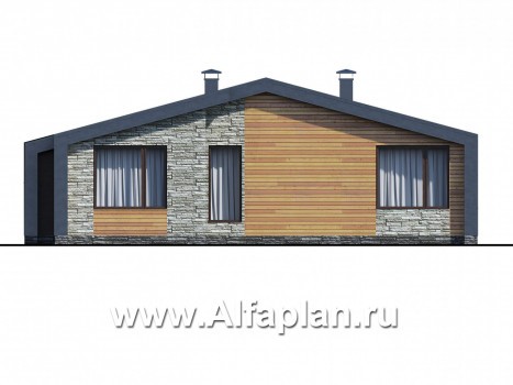 Проекты домов Альфаплан - «Гамма» - стильный каркасный дом с сауной - превью фасада №4