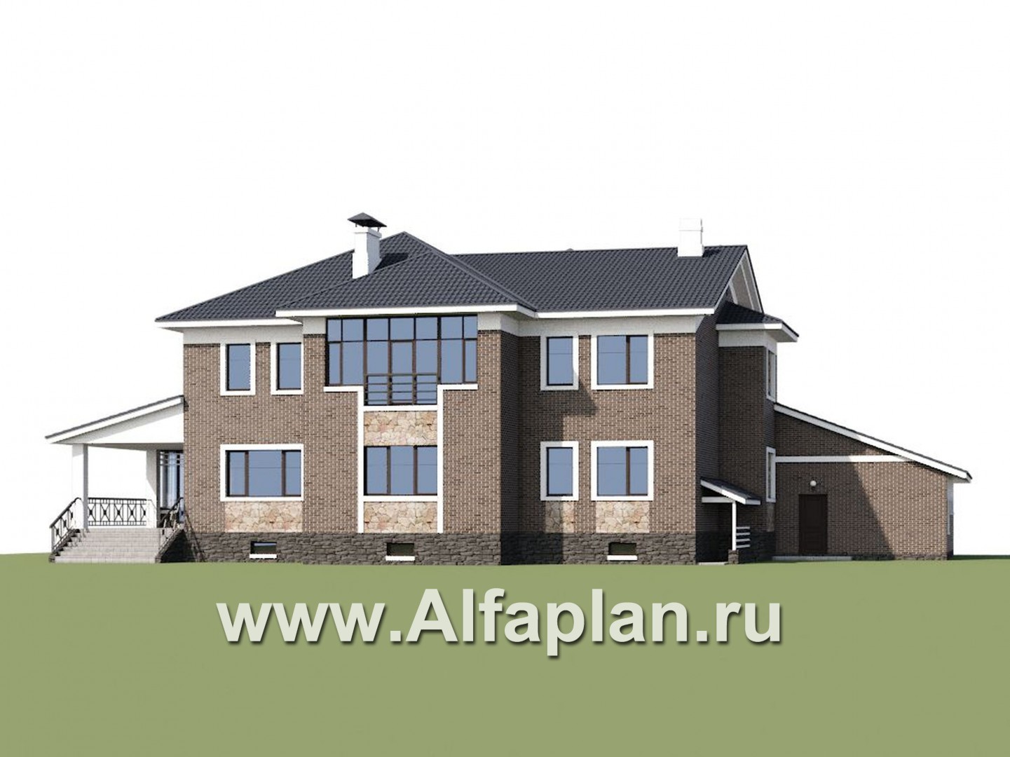 Проекты домов Альфаплан - «Пятьсот квадратов» — комфортабельный загородный особняк бизнес-класса - дополнительное изображение №2