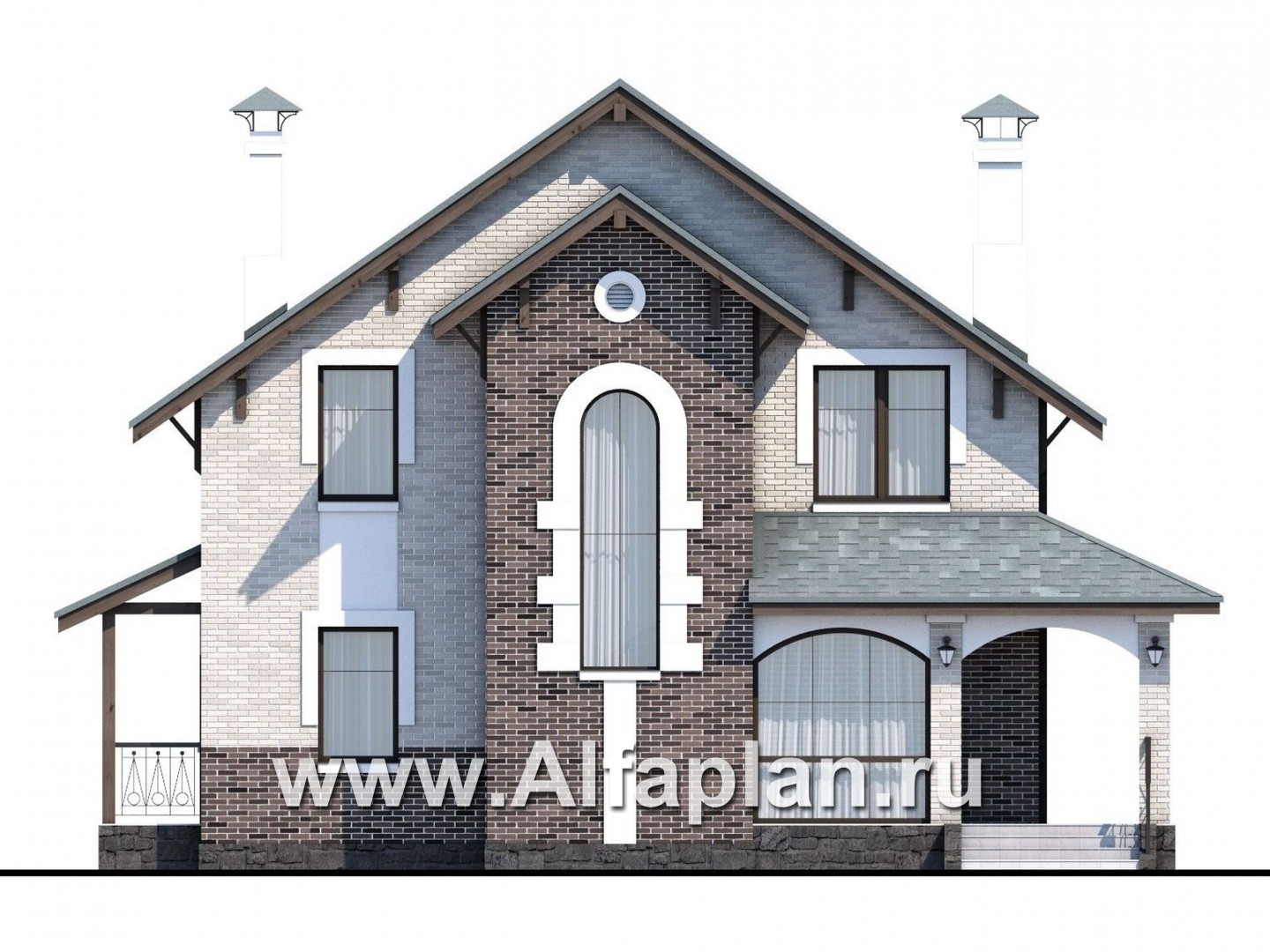 Проекты домов Альфаплан - «Виконт» - компактный дом с отличной планировкой - изображение фасада №1