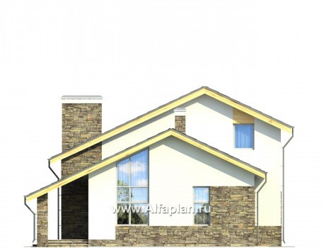 Проекты домов Альфаплан - Загородный дом с гаражом и террасой - превью фасада №4