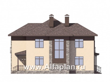 Проекты домов Альфаплан - Двухэтажный коттедж c удобной планировкой - превью фасада №1
