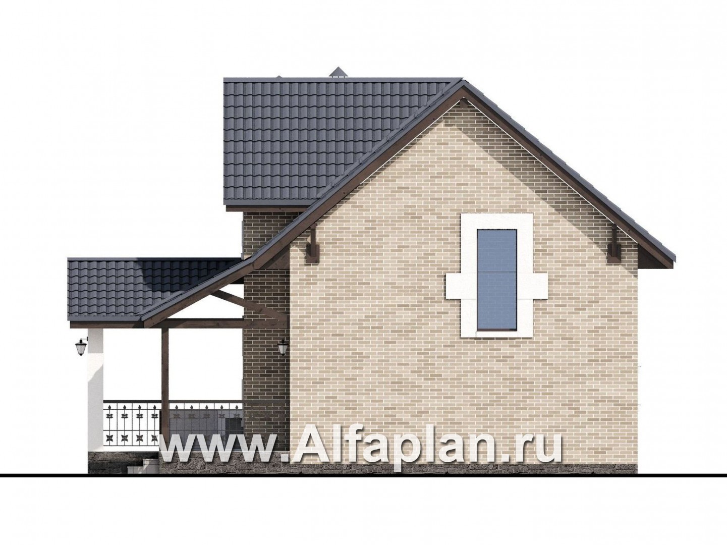 Проекты домов Альфаплан - Баня с бильярдной в мансарде - изображение фасада №2
