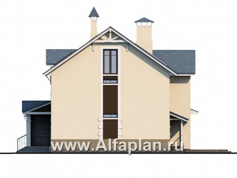 Проекты домов Альфаплан - «Оккервиль» - элегантный коттедж для большой семьи - превью фасада №2