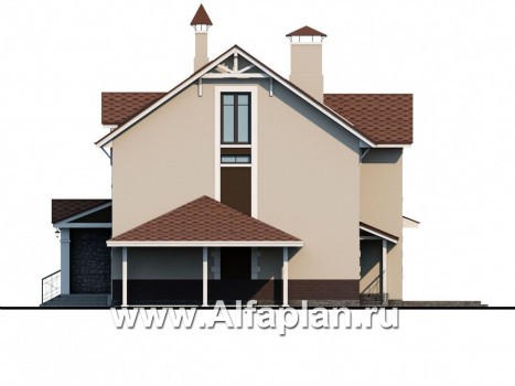 Проекты домов Альфаплан - «Оккервиль» - элегантный коттедж для большой семьи - превью фасада №2