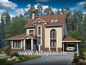 Проекты домов Альфаплан - «Оккервиль» - элегантный коттедж для большой семьи - превью основного изображения