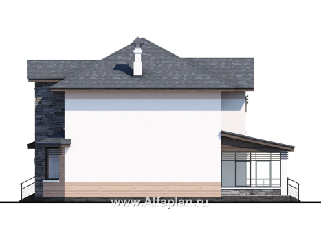 Проекты домов Альфаплан - «Оазис» - уютный коттедж с  комфортной планировкой - превью фасада №2