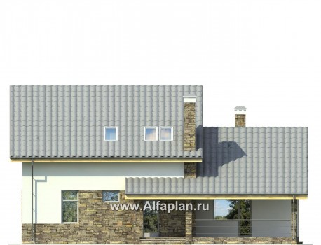 Проекты домов Альфаплан - Коттедж для большой семьи - пять спален - превью фасада №1