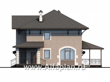 Проекты домов Альфаплан - «Фея сирени» - изящный дом с гаражом - превью фасада №2