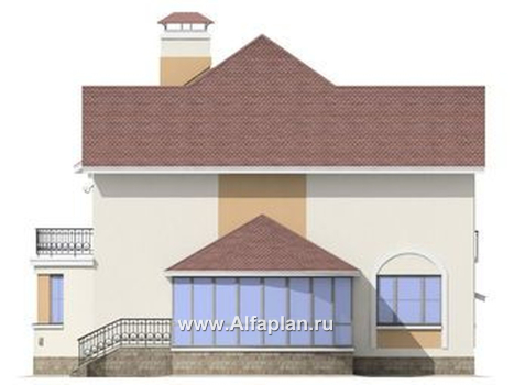 Проекты домов Альфаплан - «Амбиент»- респектабельный проект коттеджа с верандой - превью фасада №4