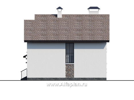 Проекты домов Альфаплан - Компактный дом с четырьмя спальными и угловой террасой - превью фасада №2