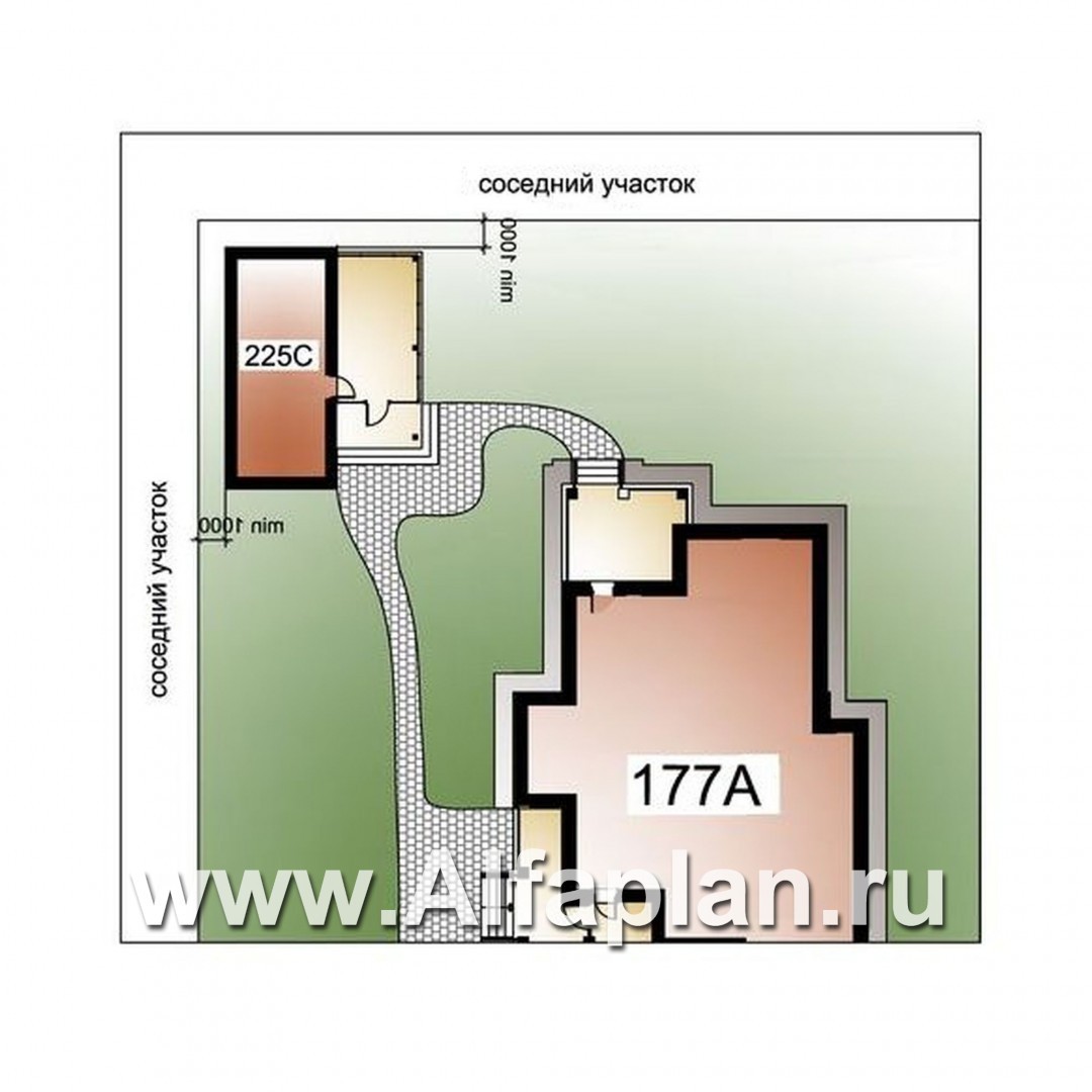 Проекты домов Альфаплан - «Кленовый лист»_ДУО - дополнительное изображение №2