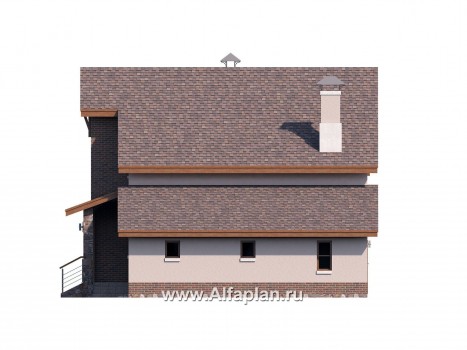 Проекты домов Альфаплан - «Регата» - комфортный дом с террасой и гаражом - превью фасада №1