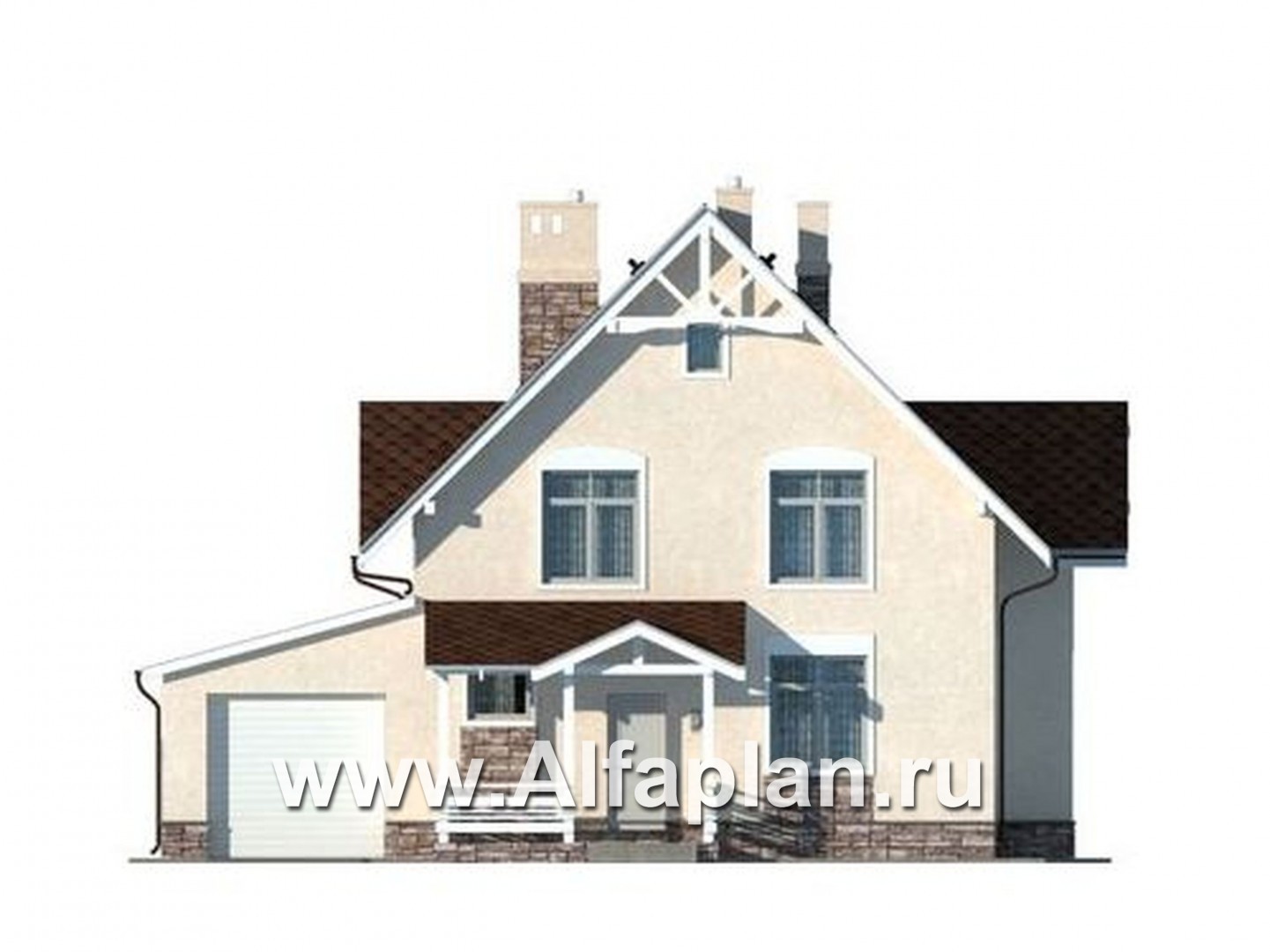Проекты домов Альфаплан - Экономичный и компактный дом с гаражом - изображение фасада №4