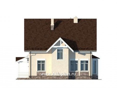 Проекты домов Альфаплан - Экономичный и компактный дом с гаражом - превью фасада №3